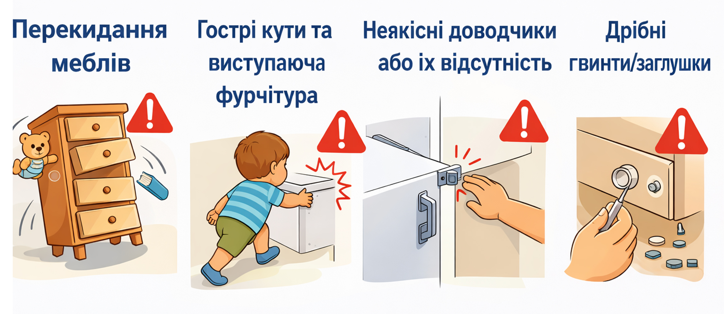 Безпека дитячих меблів: на що звернути увагу — інфографіка